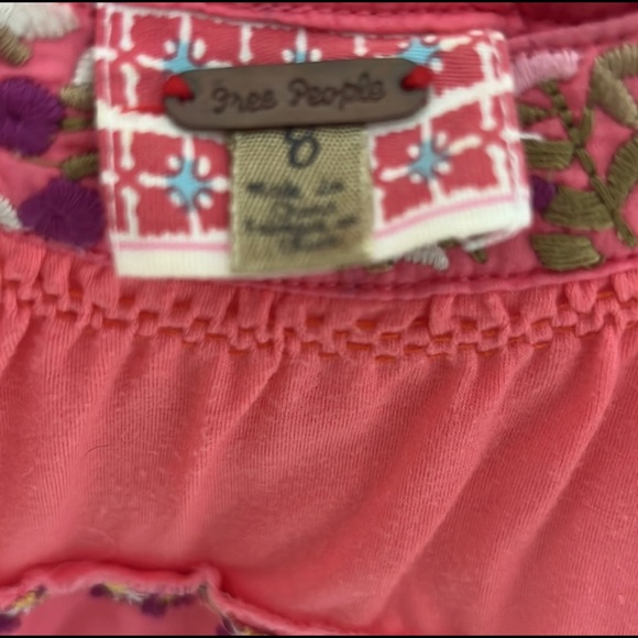 Good condition free people pink Sleeveless tunic tank size 8 bowtie in back - Picture 3 of 8